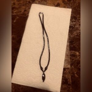 NWT Hematite Rectangles Anonymous Necklace